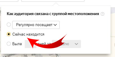 Группа местоположения Яндекс Аудитории